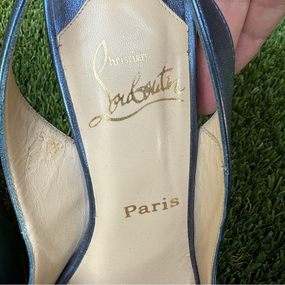 Louboutin metallic blue heels - Picture 5 of 12
